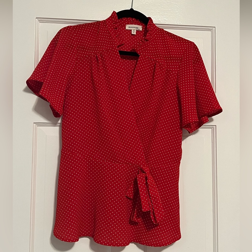 Red Polka Dot Blouse